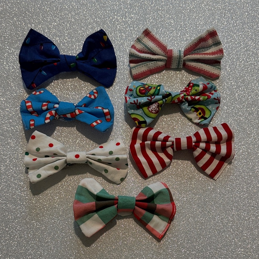 handmade christmas clip on bows set